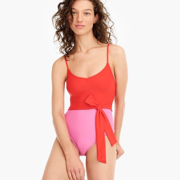 J.CREW Other - J.CREW COLOR BLOCK BELTED ONE PIECE SWIMSUIT US 2